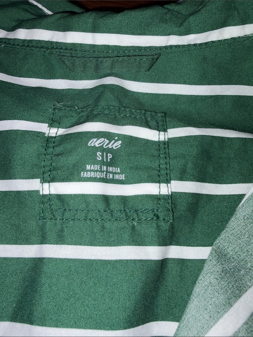 Aerie Oversized Green Stripe Button-Up Shirt - Picture 2 of 6